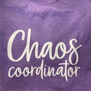 Gildan Purple 'Chaos Coordinator' adult t shirt